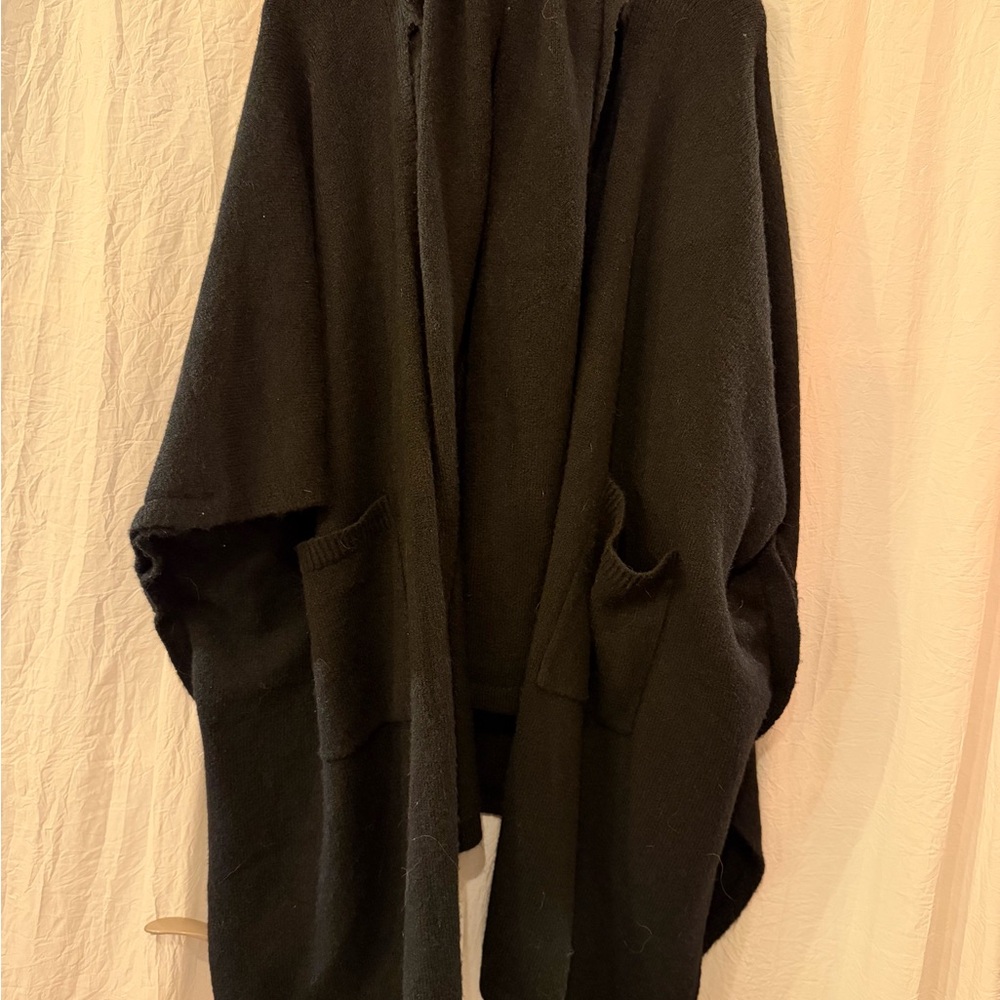Free People Black Cozy Poncho
